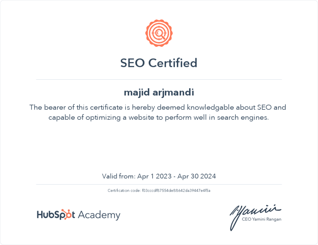 SEO Certificate